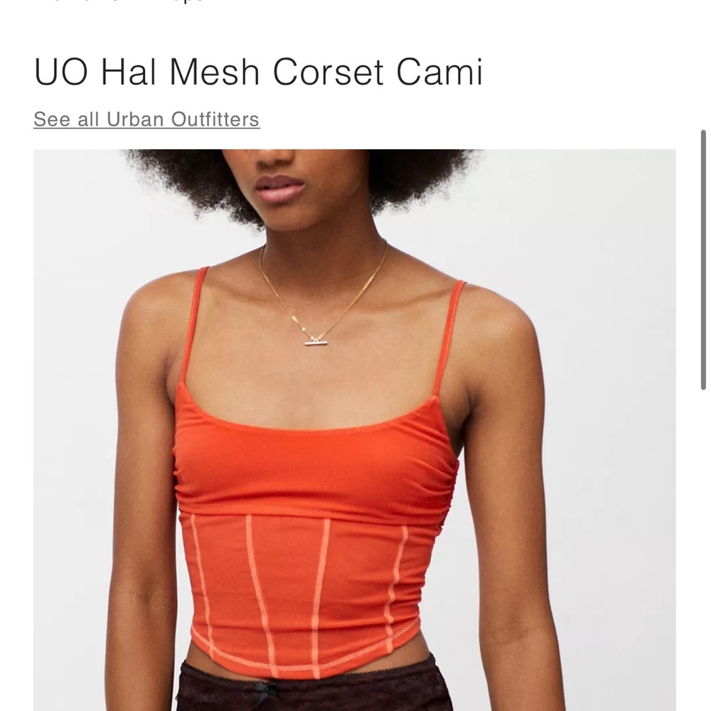 UNWORN Urban Outfitters mesh corset cami crop top